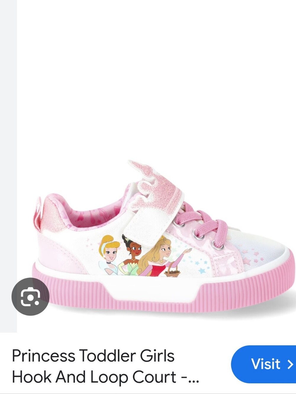 Groundup Girls Pink Glitter Princess Character Sneakers - Kids Shoes
